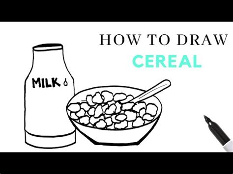How to Draw Milk and Cereal Easy .